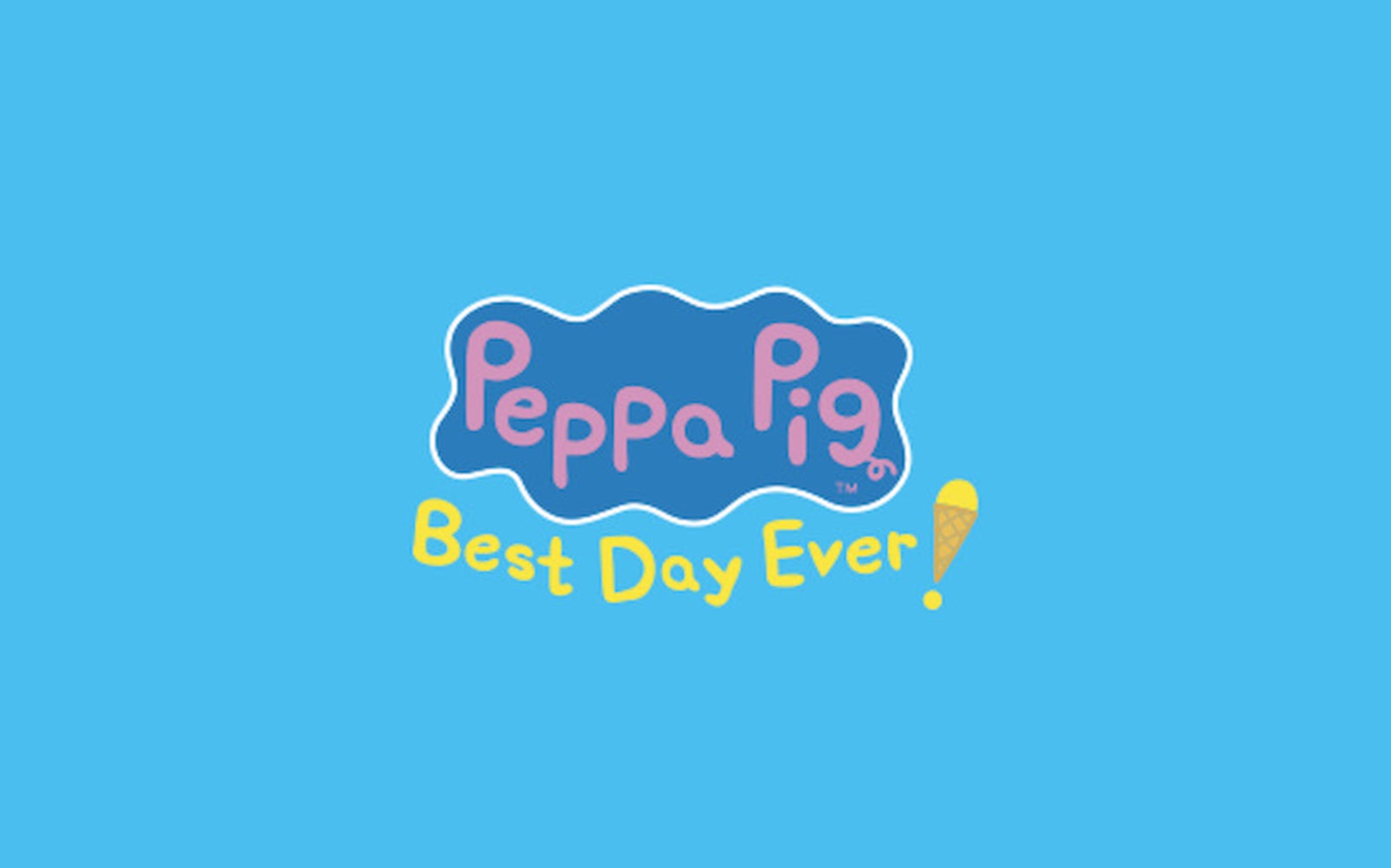 Peppa Pig: Best Day Ever! logo on blue background.