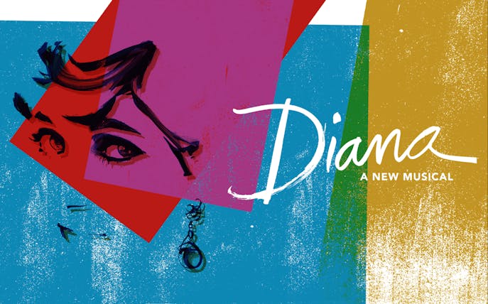 Diana: A New Musical poster with abstract face illustration