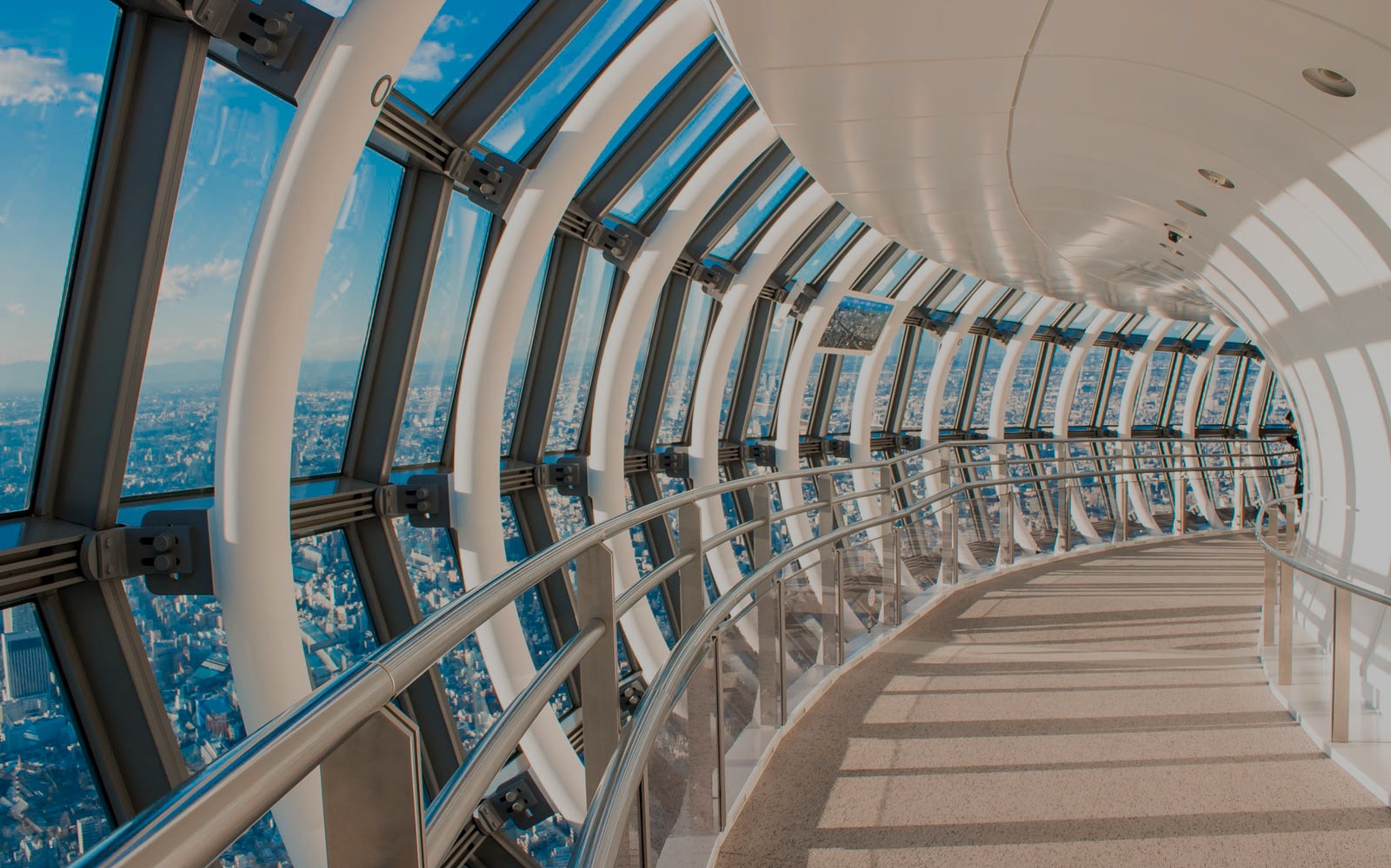 Tokyo Skytree observation deck view, cityscape, and skyline, Tokyo, Japan.