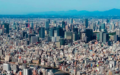 Tokyo cityscape view from Skytree observation deck.