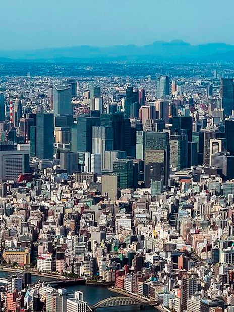 Tokyo cityscape view from Skytree observation deck.