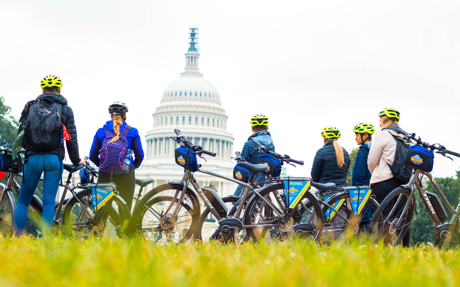 People cycling in Washington
