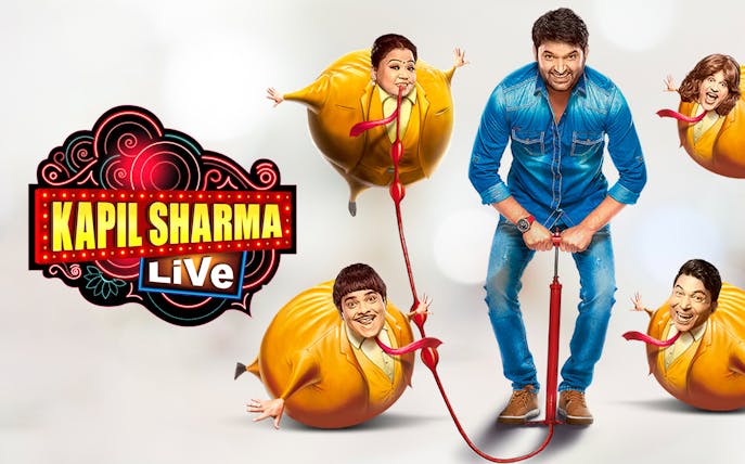 Kapil Sharma with cartoon characters at Coca Cola Arena event poster.