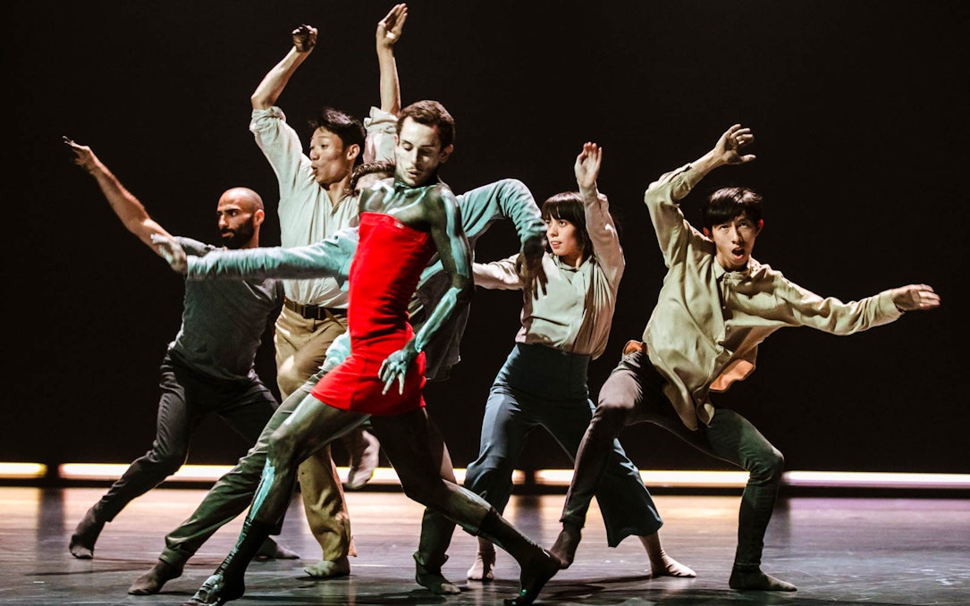 Dancers performing a contemporary piece choreographed by Alan Lucien Øyen.