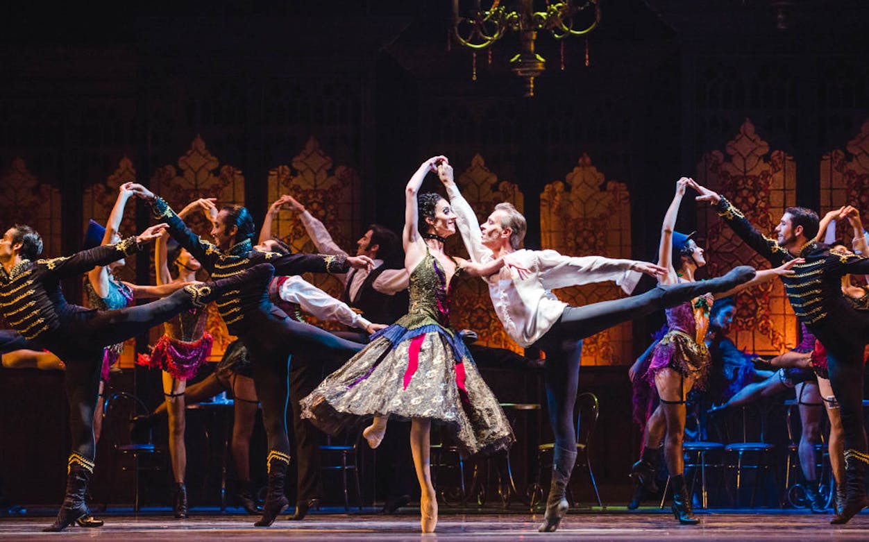 Ballet dancers performing a scene from Mayerling on stage.
