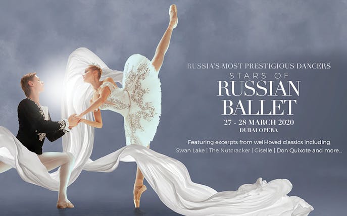 Ballet dancers performing at Stars of Russian Ballet event, Dubai Opera, March 2020.