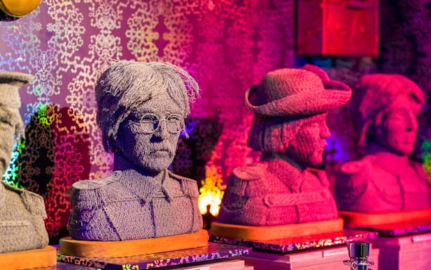 Bust sculptures at Ripley's Believe It or Not! exhibit.
