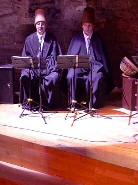 Musicians performing at Istanbul Whirling Dervish Show, Hodjapasha Cultural Centre.