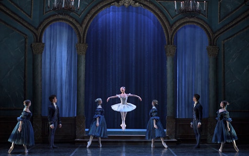 Ballet dancers performing on stage in "My First Ballet: Cinderella" production.