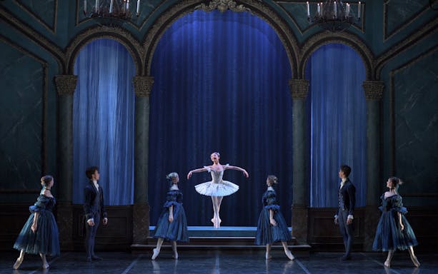 Ballet dancers performing on stage in "My First Ballet: Cinderella" production.