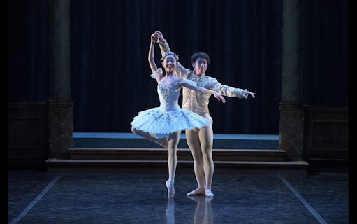 Ballet dancers performing My First Ballet: Cinderella on stage.
