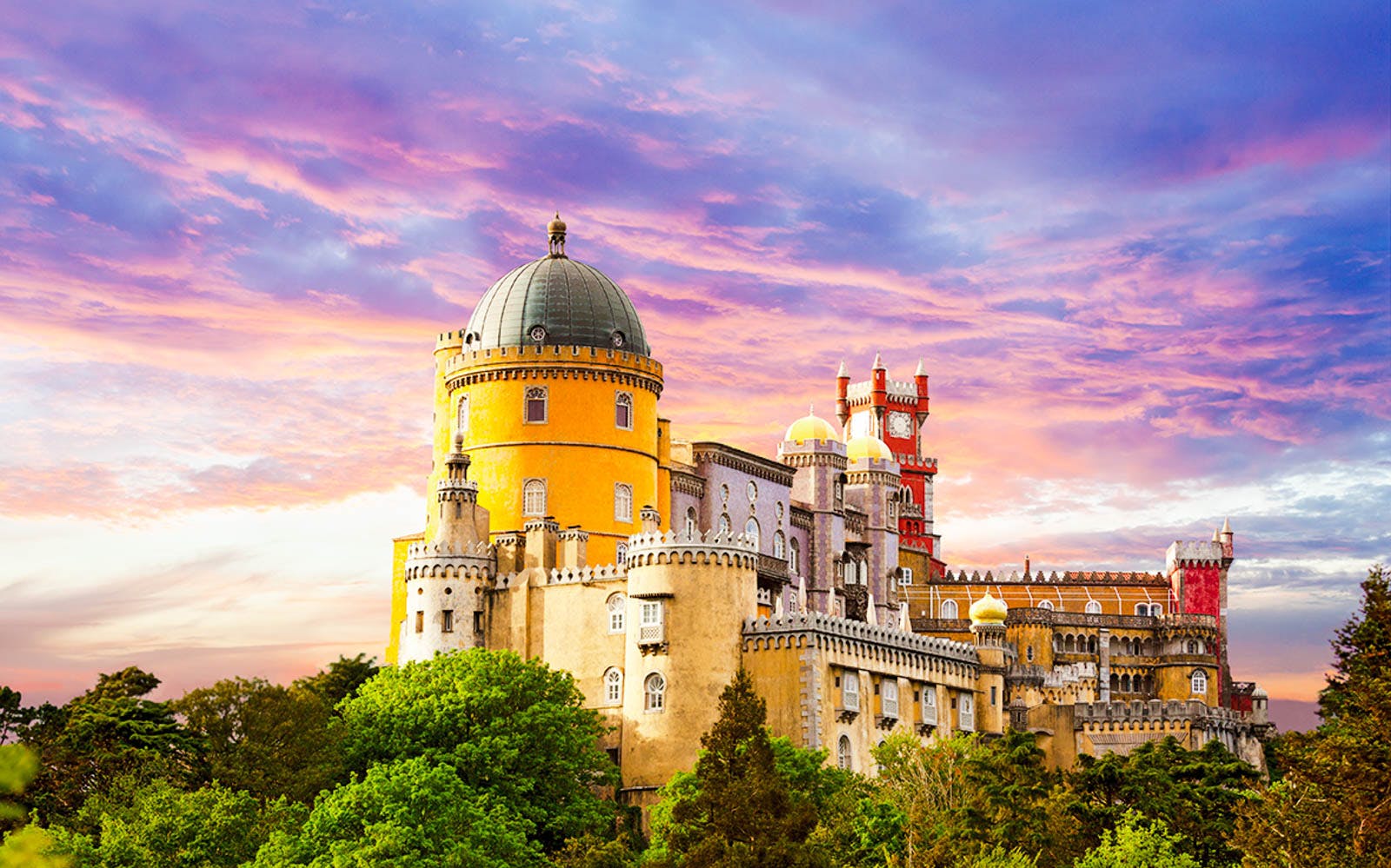 Pena Palace and Park, Sintra, Portugal, 4K 