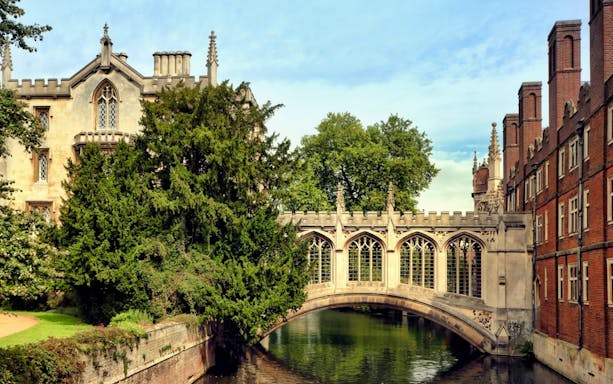 Bridge of Sighs at Cambridge University over the River Cam.