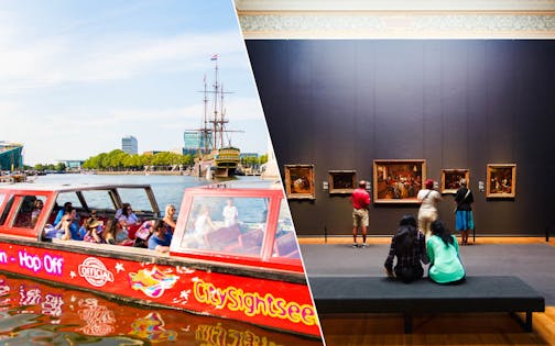 Skip the Line Rijksmuseum + 24 hr Hop On Hop Off Boat