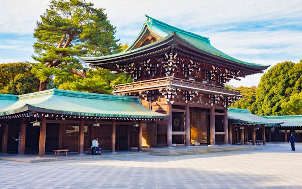 Meiji Shrine entrance in Tokyo during the Amazing Tokyo Morning Half Day Tour.