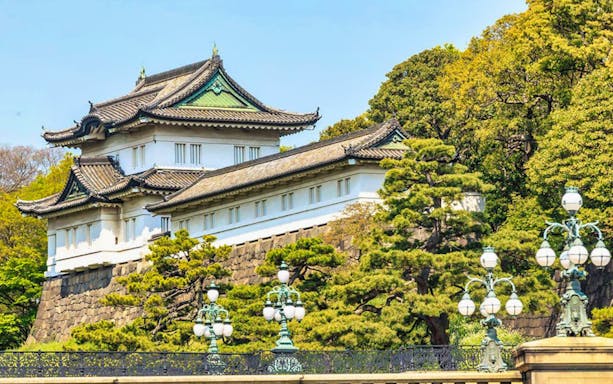 Tokyo Imperial Palace with traditional architecture and lush gardens on the Amazing Tokyo Morning Half Day Tour.