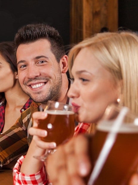 Group of friends enjoying beer on a 3-hour tour.