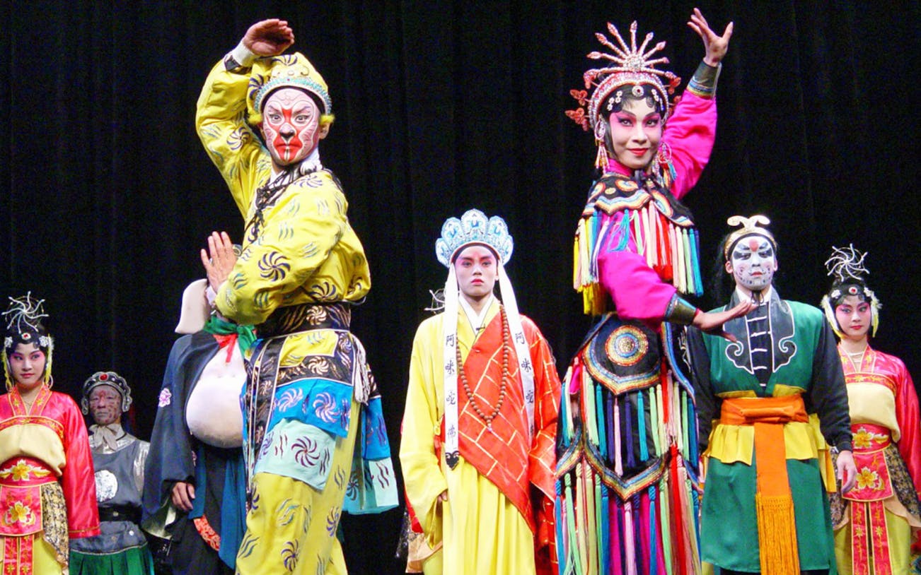 Performers in traditional costumes at TaipeiEYE Chinese Opera in Taipei.