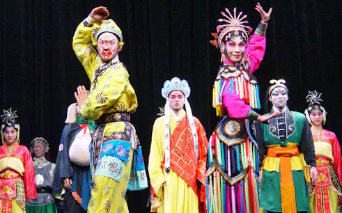Performers in traditional costumes at TaipeiEYE Chinese Opera in Taipei.