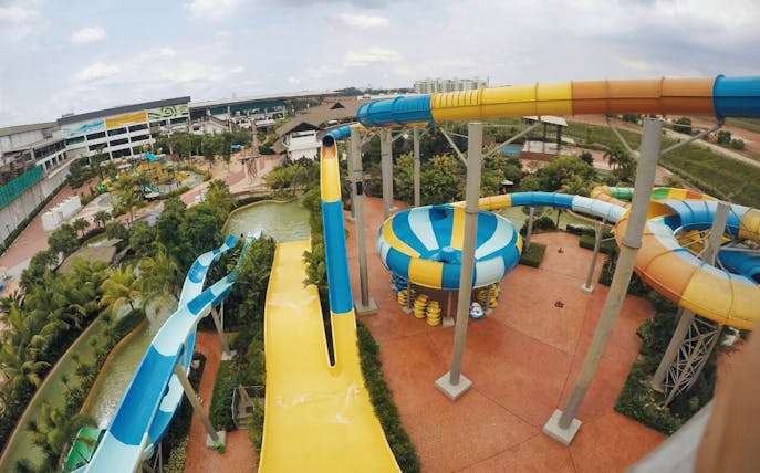 Water slides and attractions at Austin Heights Water and Adventure Park.