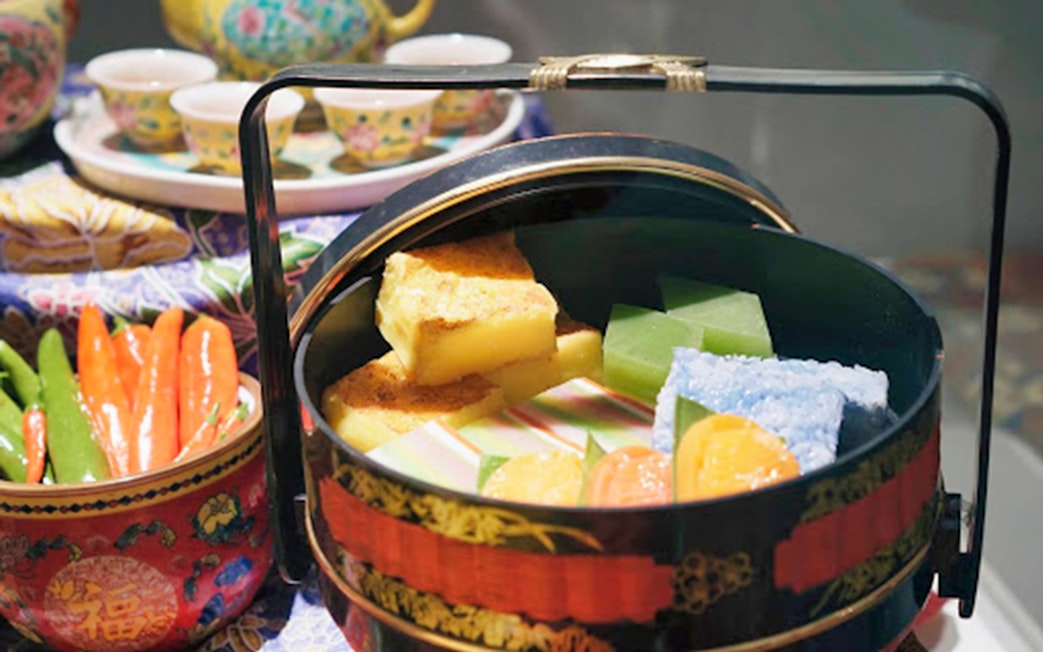Traditional Malaysian desserts displayed at Wonderfood Museum.