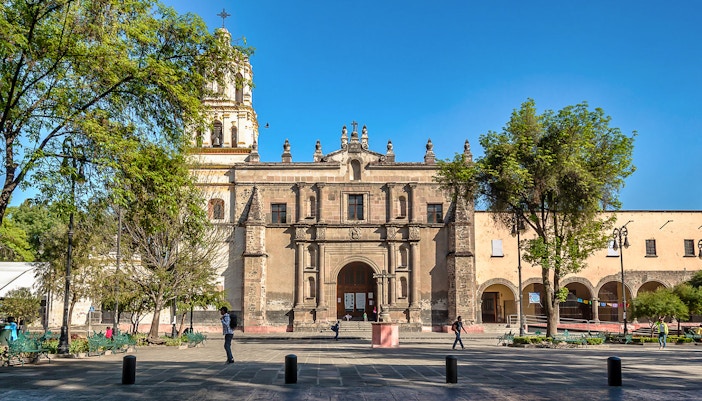 Colorful trajinera boats on Xochimilco canals, Mexico City, during a guided tour.