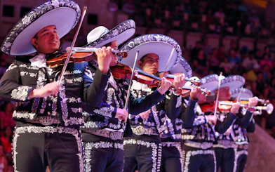 Mariachi band performing at Xcaret Park night show.