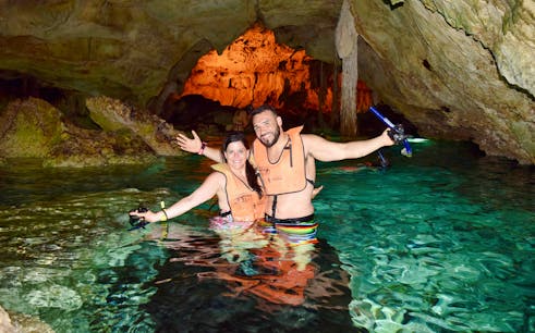 Mayan Adventure: Open Air & Underground Cenote Dive with Zip Line Experience with Transfers