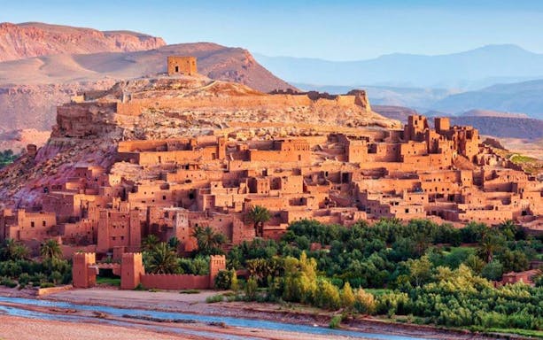Kasbah Aït Benhaddou in Ouarzazate, Morocco, viewed from Marrakesh tour.