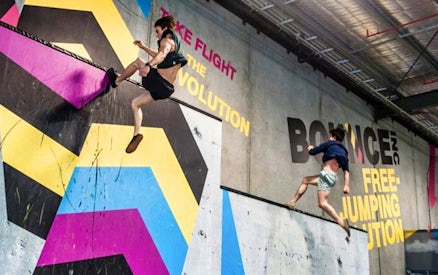 Visitors jumping on trampolines at BOUNCE Thailand, The EmQuartier.