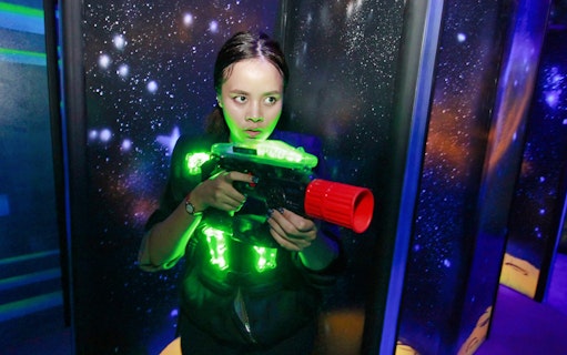 Person playing laser tag at Playsquare Laser Tag, Central World.