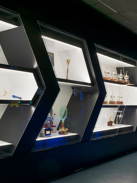 Trophy display at Rafa Nadal Museum Xperience.