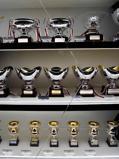 Trophies displayed at Rafa Nadal Museum Xperience.