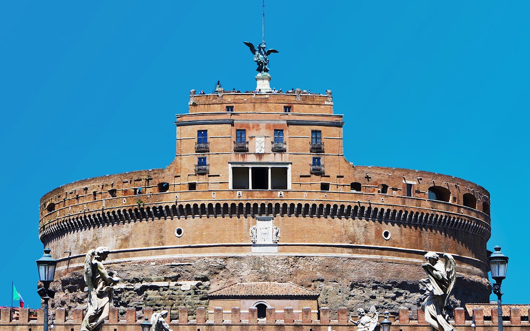 Castel Sant'Angelo with angel statues, Rome, Italy.
