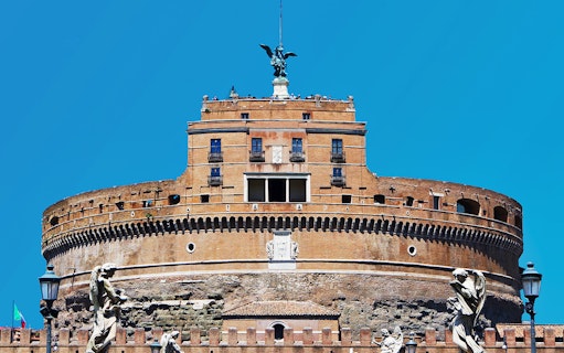 Castel Sant'Angelo with angel statues, Rome, Italy.