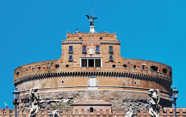 Castel Sant'Angelo with angel statues, Rome, Italy.
