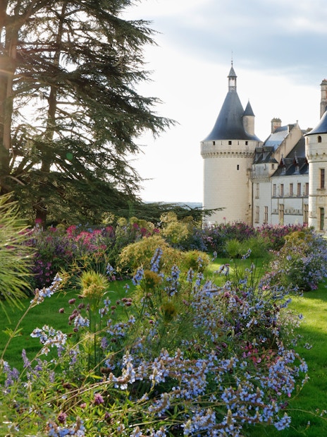 Chaumont sur Loire castle with gardens in Blois, France.