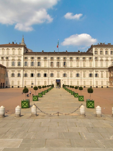 Royal Palace of Turin with equestrian statues, Torino, Italy.
