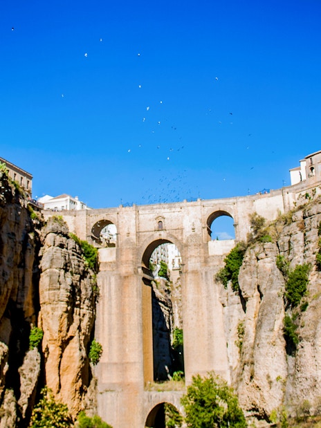 Ronda's Puente Nuevo bridge spanning a deep gorge, seen on a day trip from Málaga.
