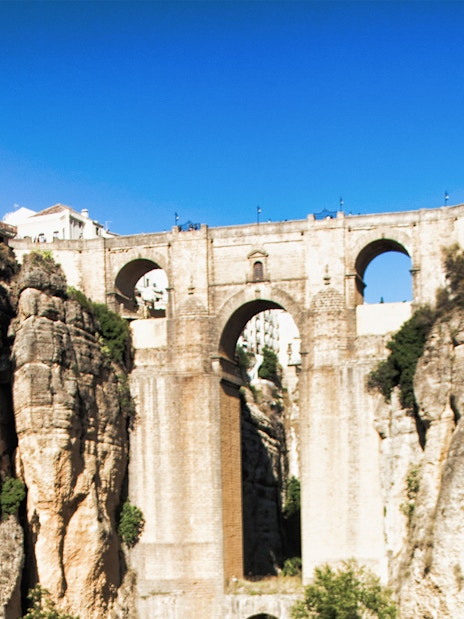 Ronda's Puente Nuevo bridge spanning a deep gorge, seen on a day trip from Málaga.