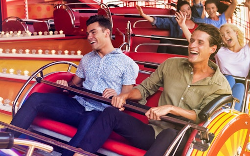 Visitors enjoying a ride at Luna Park Sydney.