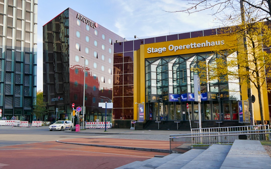 Stage Operettenhaus theater entrance on Reeperbahn, Hamburg, part of the Red & Blue Light tour.