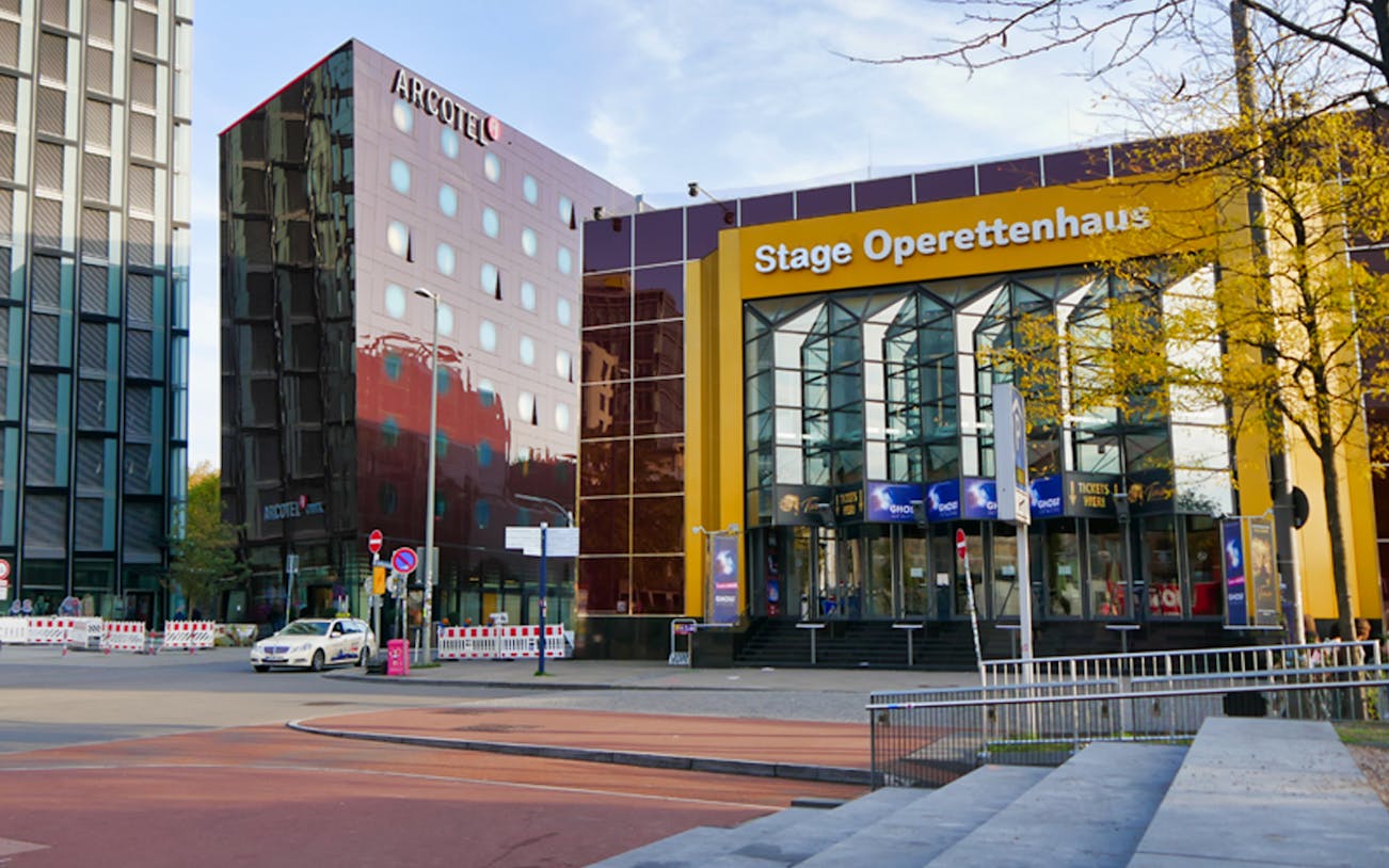 Stage Operettenhaus theater entrance on Reeperbahn, Hamburg, part of the Red & Blue Light tour.