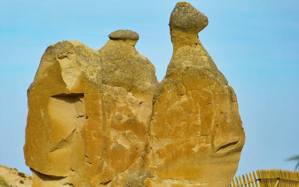Rock formations in Devrent Valley, North Cappadocia, resembling animal shapes.