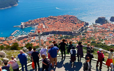 Tourists overlooking Dubrovnik, Croatia, a filming location for Game of Thrones.