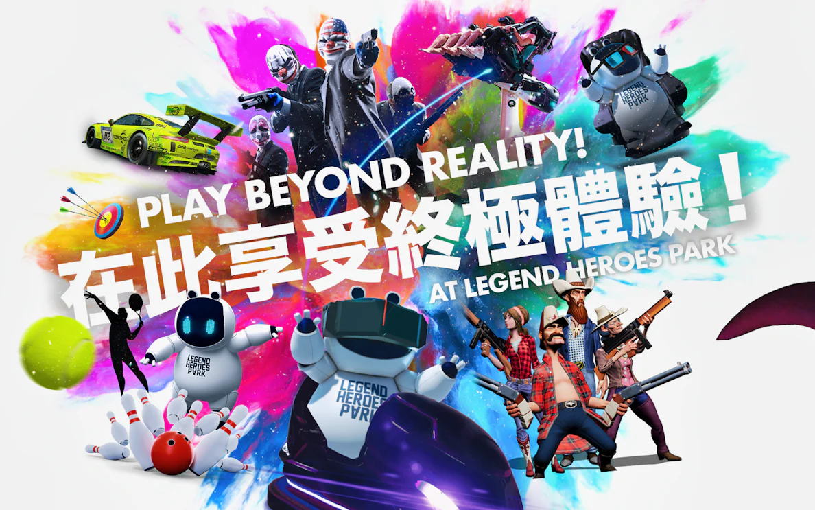 Virtual reality experiences at Legend Heroes Park, Studio City Macau, featuring gaming and sports activities.