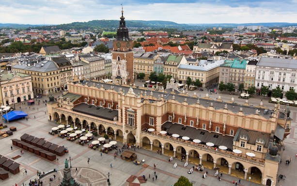 Krakow's Cloth Hall and Town Hall Tower on the Royal Route tour.