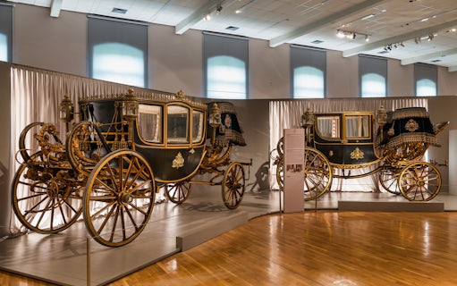 Imperial carriages on display at the Imperial Carriage Museum in Vienna.
