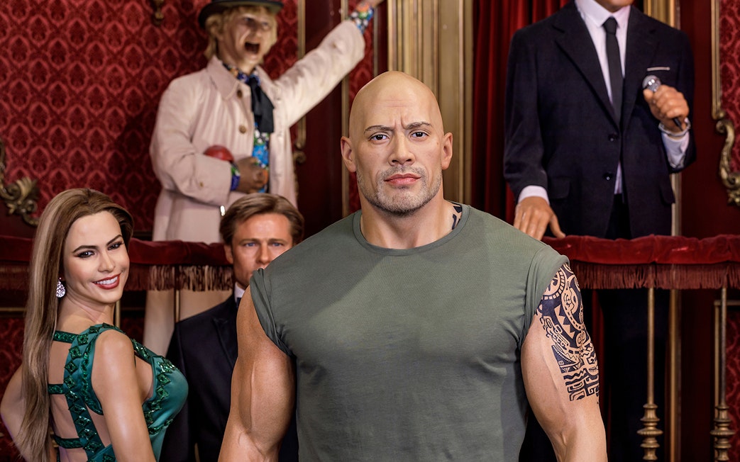 Wax figure of Dwayne Johnson at Wax Museum Madrid.