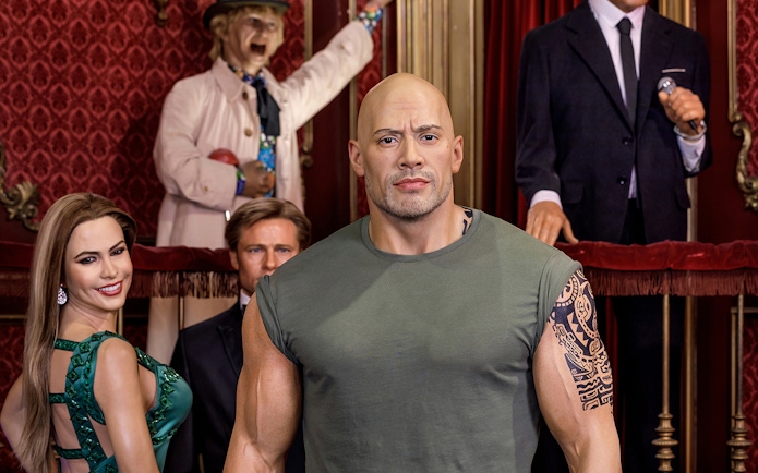 Wax figure of Dwayne Johnson at Wax Museum Madrid.